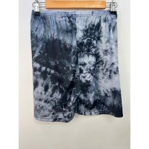 Shein Stretch‎ Shorts Elastic Waist Marble Print Black Gray Womens Size Medium